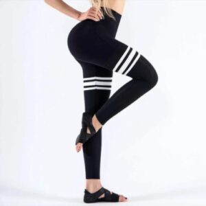 Black/White Stripe Gym Tights
