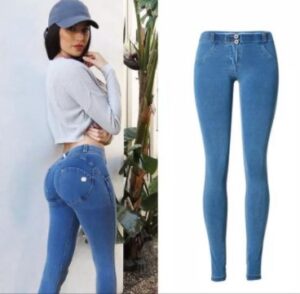 Push-up Body Shaping Light Blue Low Cut Jeans